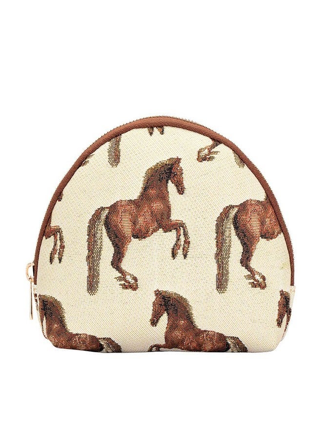 Signare Tapestry Cosmetic Bag Toiletry Makeup Bag for Women With Running Horse Design (COSM-RHOR) - Image 1